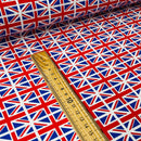 100% Cotton Poplin Fabric Rose and Hubble Union Jack Flags 45”