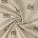 Digital Cotton Animal Linen Fabric, Hedgehogs