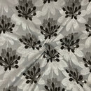 Brown Floral Flowers Heavy Upholstery Fabric 140cm, Beige