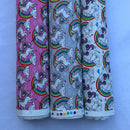 100% Cotton Poplin Fabric Rainbow Unicorns Rose & Hubble 45”