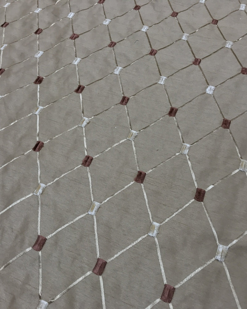 Bamboo Diamond Tuft Taffeta Fabric, Gold - Bull Ring Fabrics