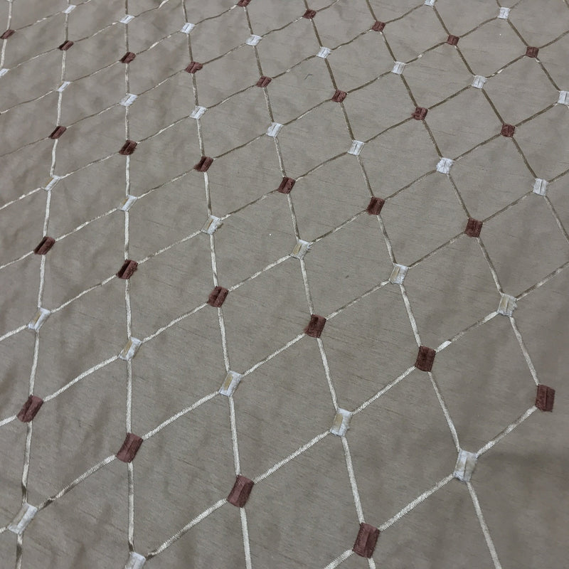 Bamboo Diamond Tuft Taffeta Fabric, Gold - Bull Ring Fabrics