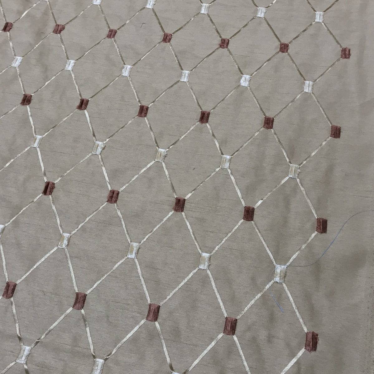 Bamboo Diamond Tuft Taffeta Fabric, Gold - Bull Ring Fabrics