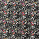 Tissu artisanal en coton numérique Day Of The Dead, anthracite