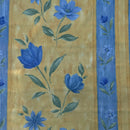 Striped Blue Tulips Floral Flowers Vintage Cotton Sheeting Fabric 140cm, Yellow