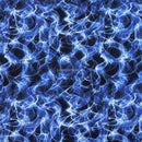 Tissu artisanal 100% coton imprimé flammes bleues