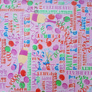 By The Metre Happy Birthday PVC Printed Tablecloth, Pink