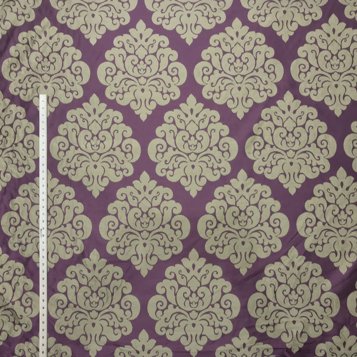 Beige Damask Upholstery Curtain Brocade Fabric, Purple - Bull Ring Fabrics