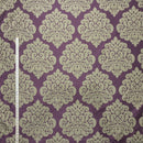Beige Damask Upholstery Curtain Brocade Fabric, Purple - Bull Ring Fabrics