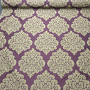 Beige Damask Upholstery Curtain Brocade Fabric, Purple - Bull Ring Fabrics