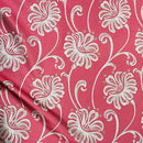 Beige Floral Upholstery Curtain Brocade Fabric 140cm, Red - Bull Ring Fabrics