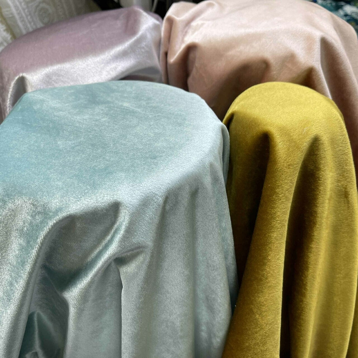 Bellissimo Plush Velvet Curtain Fabric, Lilac - Bull Ring Fabrics