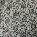 Black & Gold Floral Lace Fabric Midi Dress Skirt Sew Cutwork Wedding Gothic Goth - Bull Ring Fabrics