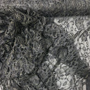 Black & Gold Floral Lace Fabric Midi Dress Skirt Sew Cutwork Wedding Gothic Goth - Bull Ring Fabrics