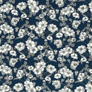 Black Line Floral Print Rose & Hubble 100% Cotton Fabric Kimono Frock Dress 45" - Bull Ring Fabrics