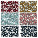 Black Line Floral Print Rose & Hubble 100% Cotton Fabric Kimono Frock Dress 45" - Bull Ring Fabrics
