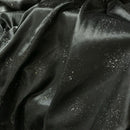 Black Satin Fabric Small Silver Gemstones Dress Draping Material 60" - Bull Ring Fabrics