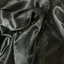 Black Satin Fabric Small Silver Gemstones Dress Draping Material 60" - Bull Ring Fabrics
