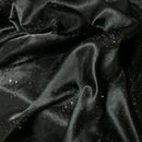 Black Satin Fabric Small Silver Gemstones Dress Draping Material 60" - Bull Ring Fabrics