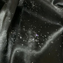 Black Satin Fabric Small Silver Gemstones Dress Draping Material 60" - Bull Ring Fabrics
