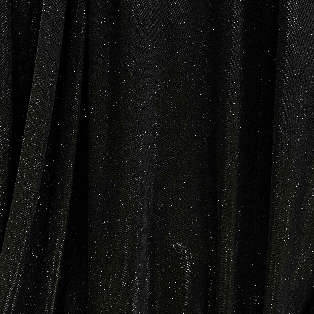 Black Sparkling Glitter Jersey Stretch Dress Fabric Backdrop - Bull Ring Fabrics