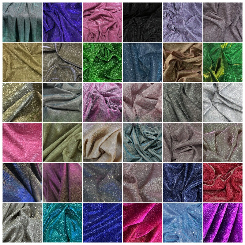 Black Sparkling Glitter Jersey Stretch Dress Fabric Backdrop - Bull Ring Fabrics