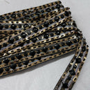Black Stone Diamond Cut Gold Lace Trimming Wedding Dress Neck Hem Arms/Skirt Top - Bull Ring Fabrics