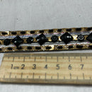 Black Stone Diamond Cut Gold Lace Trimming Wedding Dress Neck Hem Arms/Skirt Top - Bull Ring Fabrics