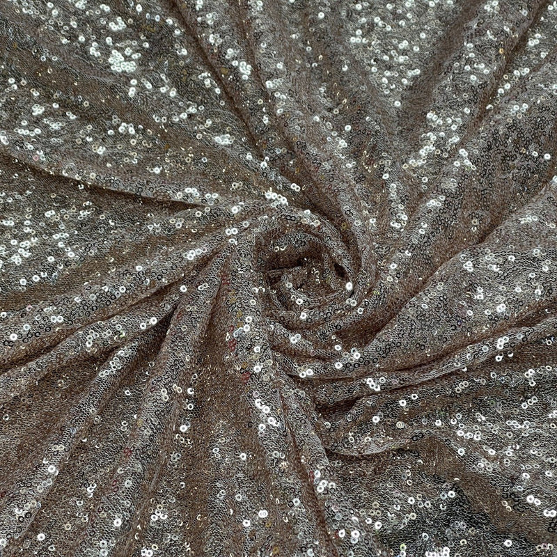 Bling Sequins Net Fabric, Rose Gold - Bull Ring Fabrics