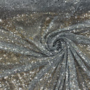 Bling Sequins Tulle Net Fabric, Grey - Bull Ring Fabrics