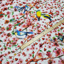 Blossom Twigs & Birds Digital Print Cotton Fabric - Bull Ring Fabrics