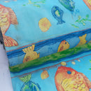 Blue Aquarium Ripstop Fishes Sea Life Shower Curtain Blinds Fabric 72" - Bull Ring Fabrics