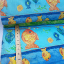 Blue Aquarium Ripstop Fishes Sea Life Shower Curtain Blinds Fabric 72" - Bull Ring Fabrics