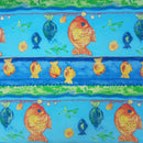 Blue Aquarium Ripstop Fishes Sea Life Shower Curtain Blinds Fabric 72" - Bull Ring Fabrics