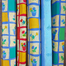 Blue Flower Pots Waterproof Ripstop Outdoor PVC Bathroom Fabric Nursery 182cm - Bull Ring Fabrics