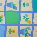 Blue Flower Pots Waterproof Ripstop Outdoor PVC Bathroom Fabric Nursery 182cm - Bull Ring Fabrics