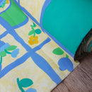 Blue Flower Pots Waterproof Ripstop Outdoor PVC Bathroom Fabric Nursery 182cm - Bull Ring Fabrics