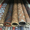 Brown Floral Damask Cotton Curtain Brocade Fabric 140cm - Bull Ring Fabrics