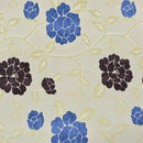Brown Floral Flowers Designer Upholstery Fabric 140cm, Yellow Cream - Bull Ring Fabrics
