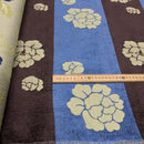 Brown Floral Flowers Designer Upholstery Fabric 140cm, Yellow Cream - Bull Ring Fabrics