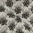 Brown Floral Flowers Heavy Upholstery Fabric 140cm, Beige - Bull Ring Fabrics