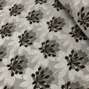 Brown Floral Flowers Heavy Upholstery Fabric 140cm, Beige - Bull Ring Fabrics