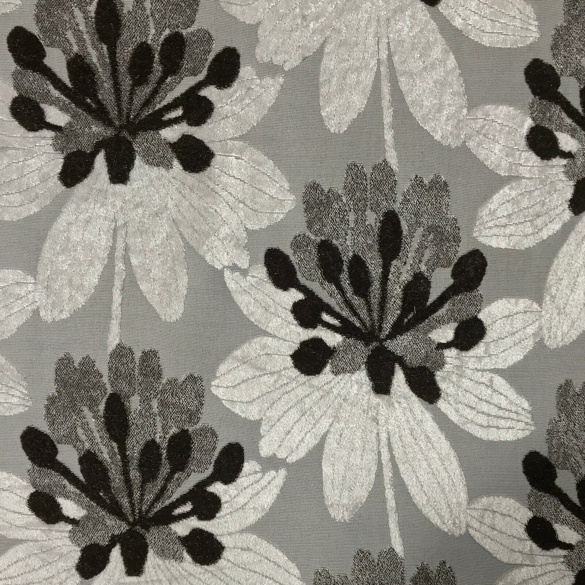 Brown Floral Flowers Heavy Upholstery Fabric 140cm, Beige - Bull Ring Fabrics