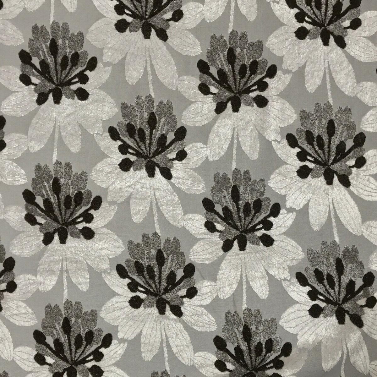 Brown Floral Flowers Heavy Upholstery Fabric 140cm, Beige - Bull Ring Fabrics