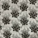 Brown Floral Flowers Heavy Upholstery Fabric 140cm, Beige - Bull Ring Fabrics