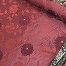 Brown Floral Upholstery Curtain Brocade Fabric 140cm - Bull Ring Fabrics