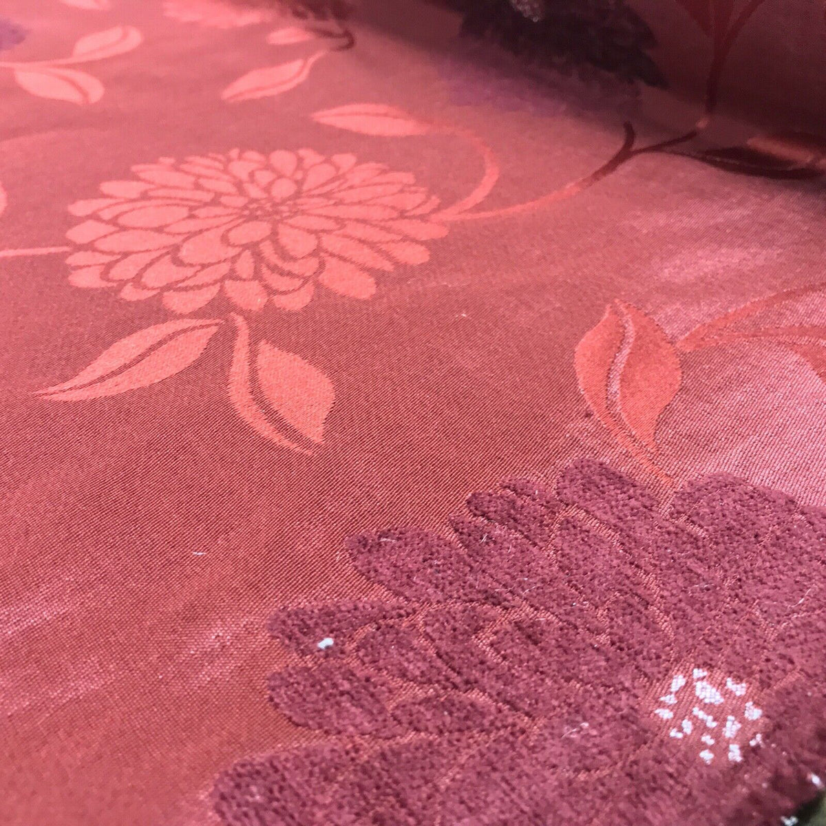 Brown Floral Upholstery Curtain Brocade Fabric 140cm - Bull Ring Fabrics