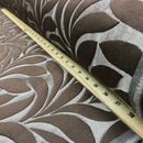 Brown Leaves Floral Curtain Brocade Fabric, 140cm - Bull Ring Fabrics