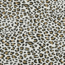 Brown Leopard Spots Animal Print Polycotton Fabric, White - Bull Ring Fabrics