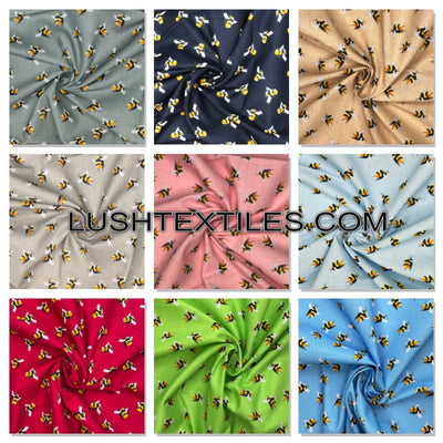 Bumble Bee 100% Cotton Craft Quilting Fabric 140cm Wide - Bull Ring Fabrics